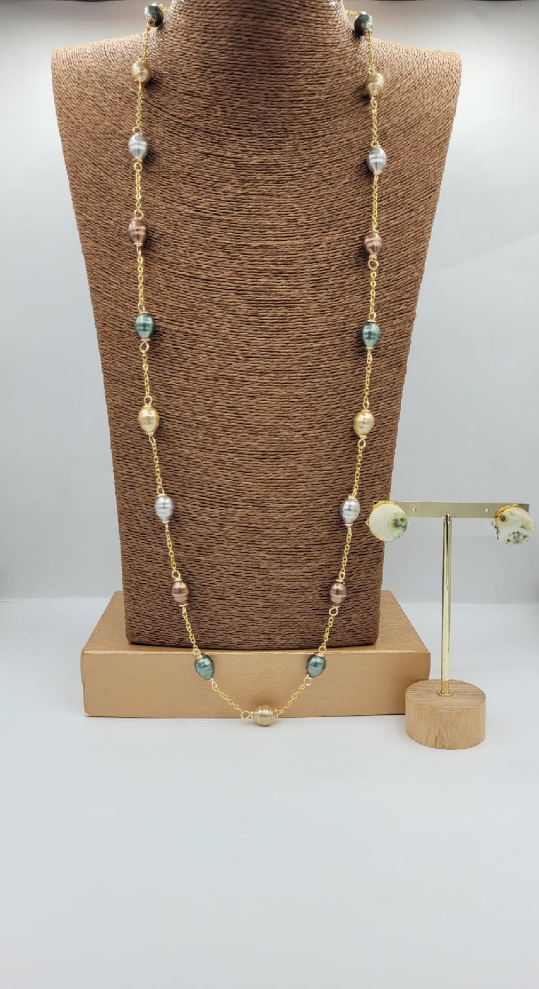 Beaded Necklace and Earring Set