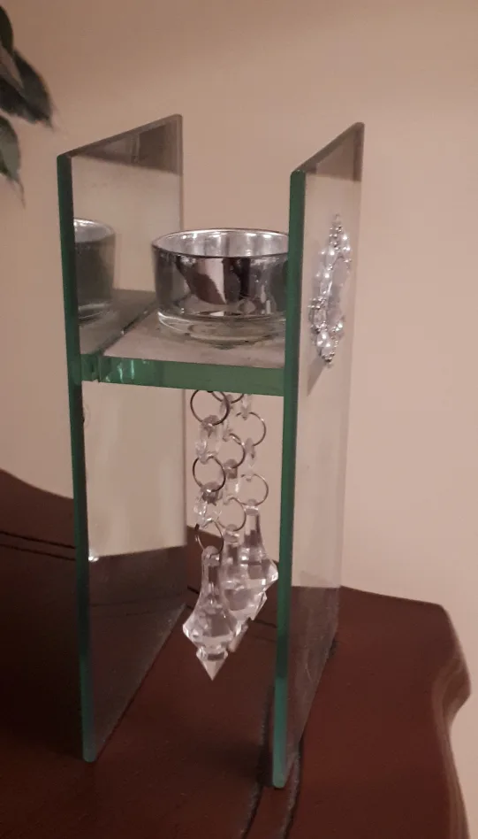 Glass Candle Holder with Crystal Accents image indicator(2)