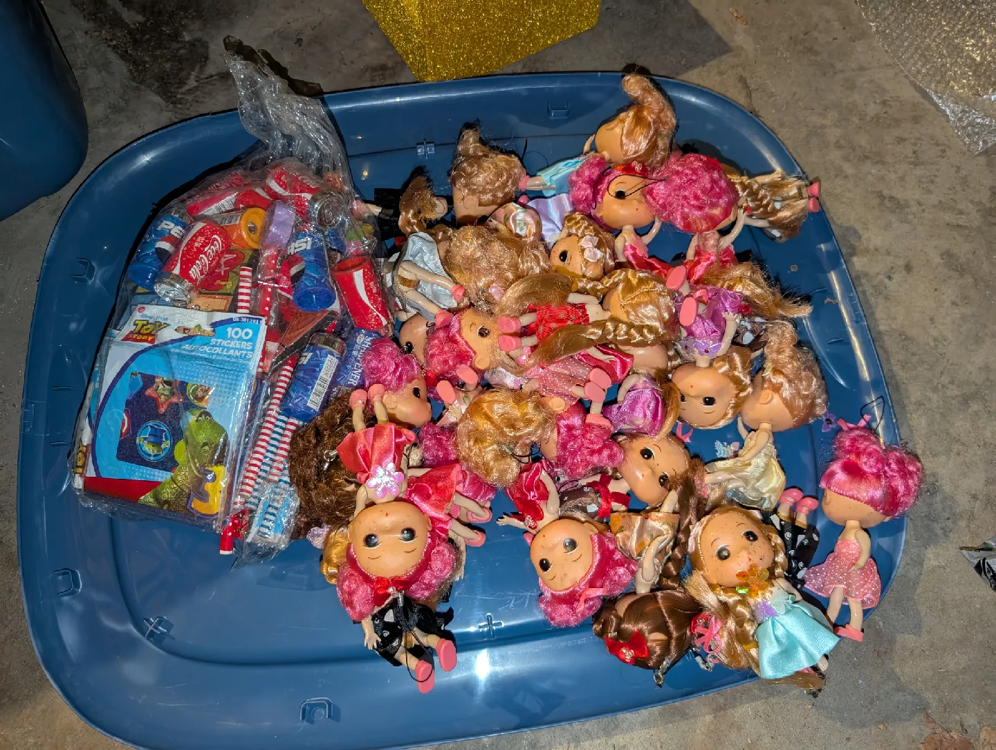 Mixed Lot of Dolls, Stickers, and Candy thumbnail