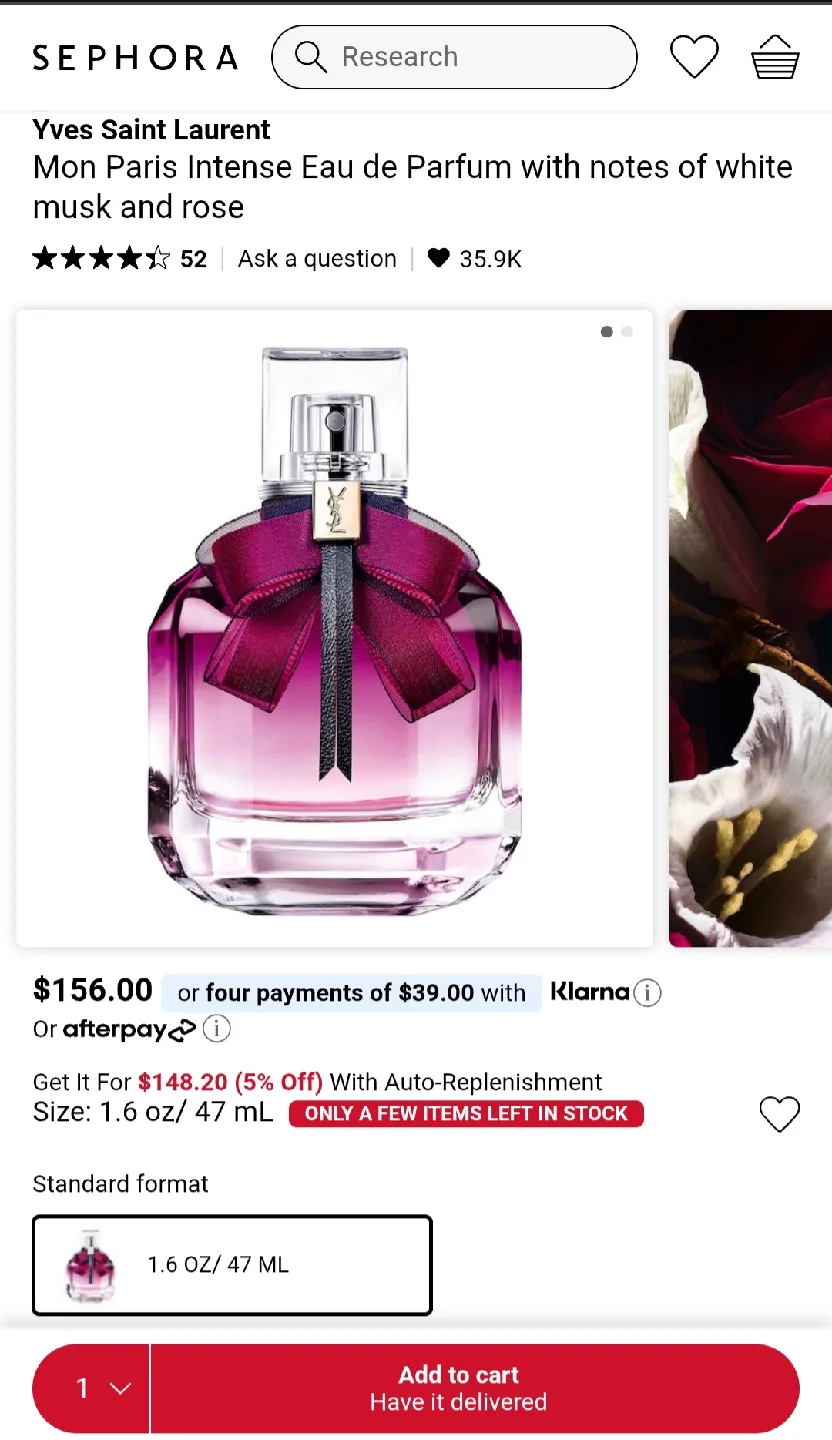 (Retail $156)Yves Saint Laurent Mon Paris Intense Eau de Parfum image indicator(3)