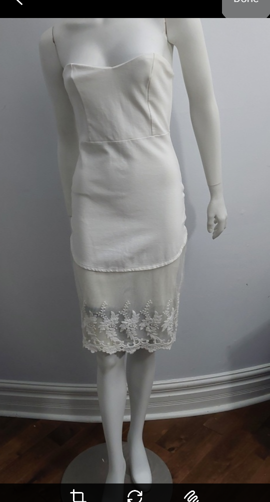 White Strapless Mini Dress