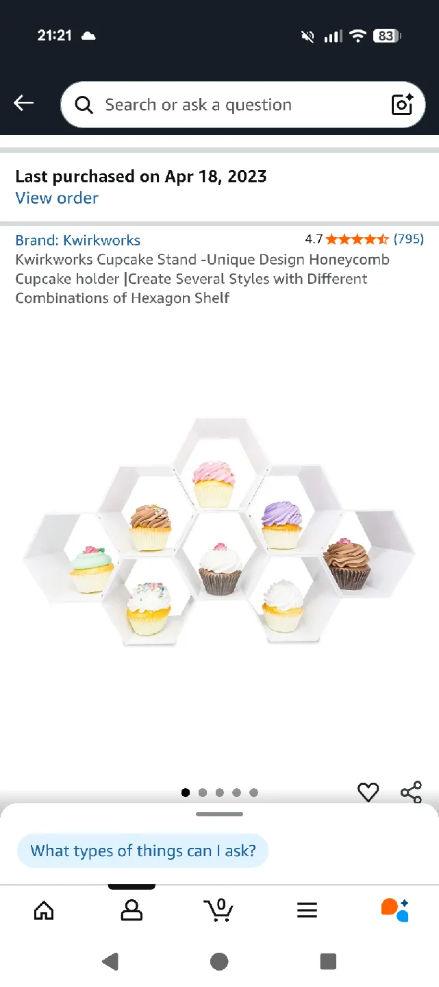 Kwirkworks White Hexagon Cupcake Stand image indicator(2)