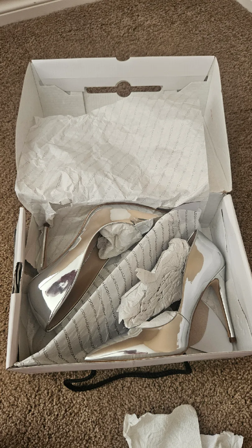 ALDO Silver High Heels, Size 6.5 image indicator(3)