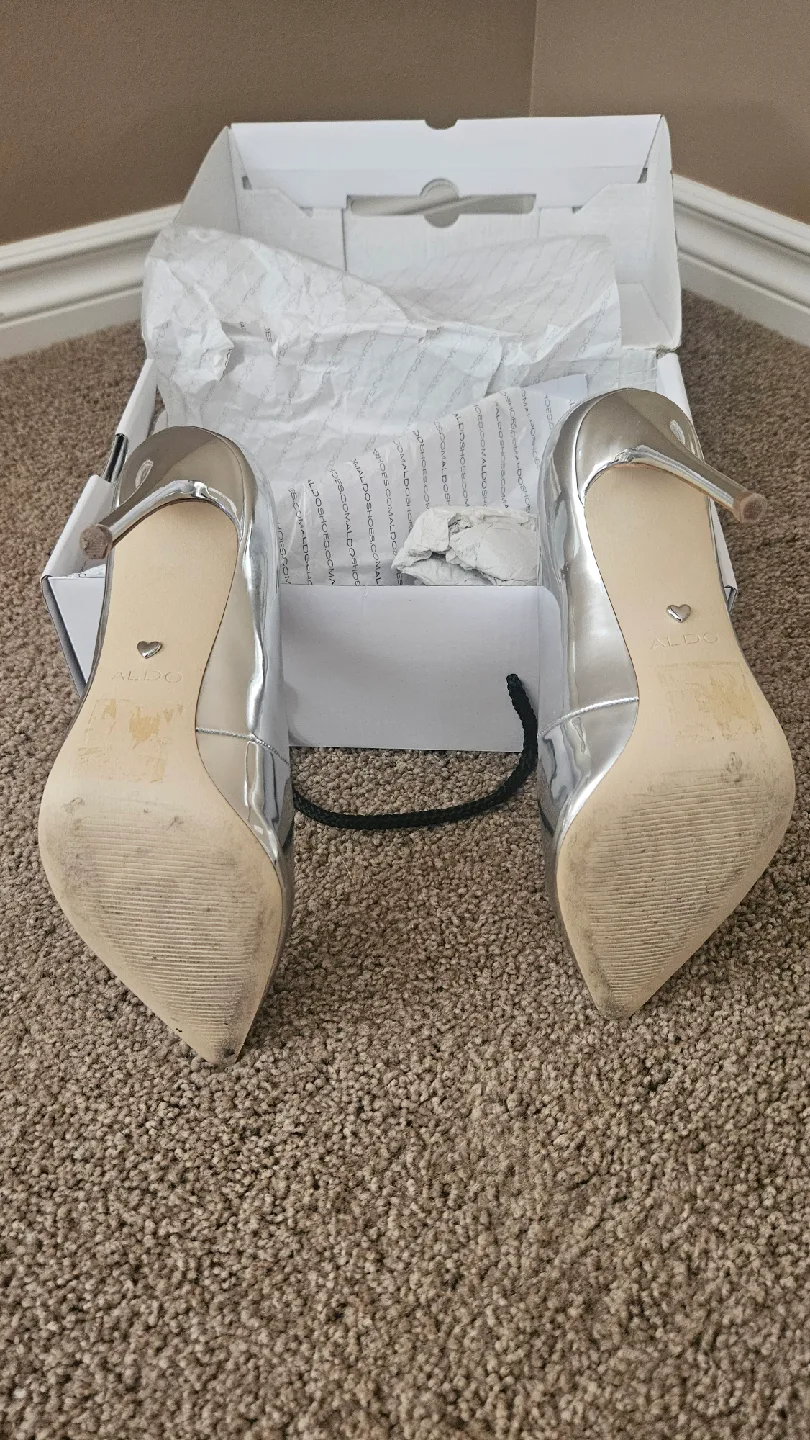 ALDO Silver High Heels, Size 6.5 image indicator(4)
