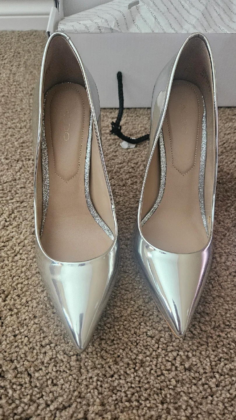 ALDO Silver High Heels, Size 6.5 image indicator(2)