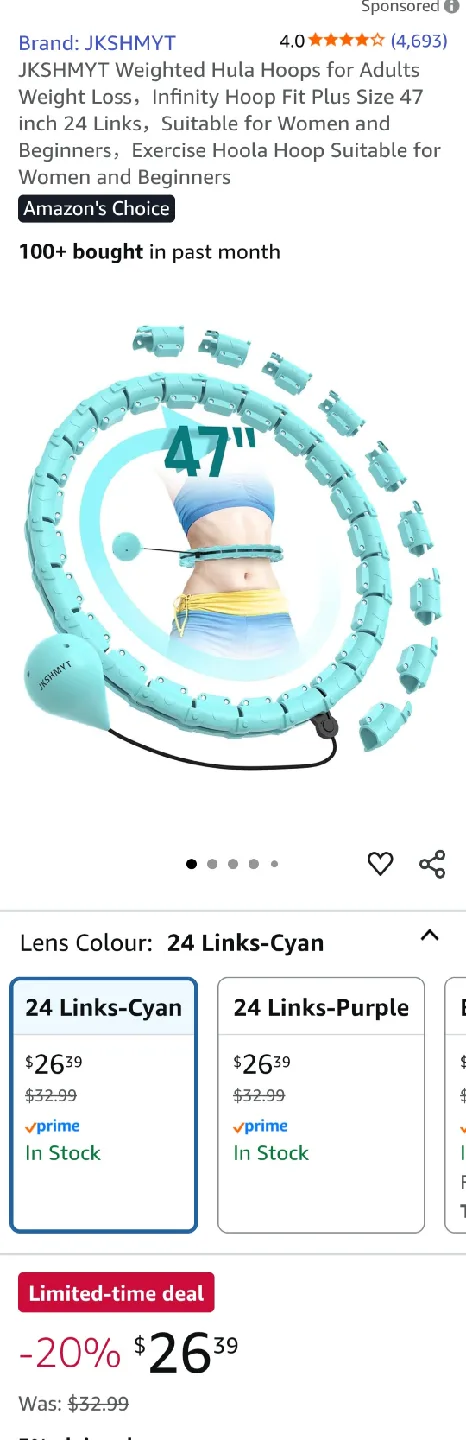 Weighted Hula Hoop - 47 inch, Cyan image indicator(5)