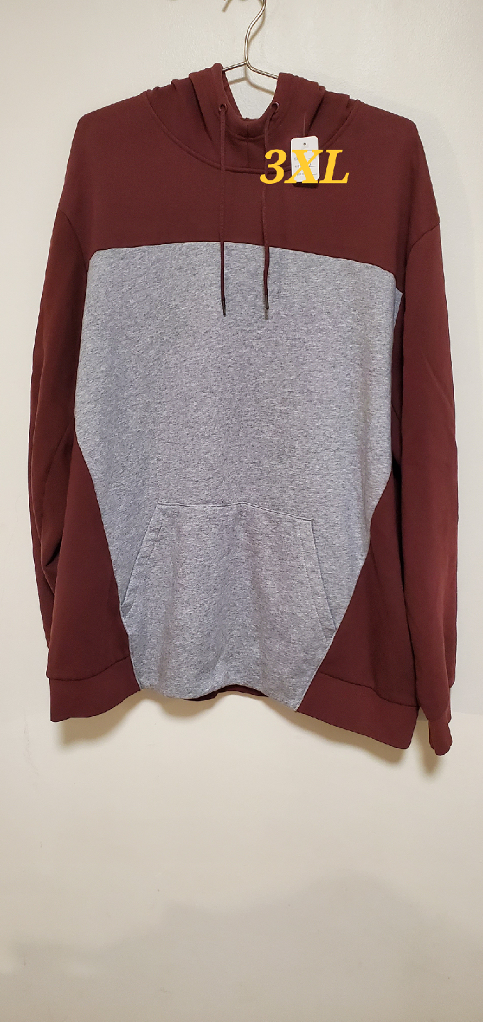 Burgundy & Grey Hoodie - Size 3XL - photo 2