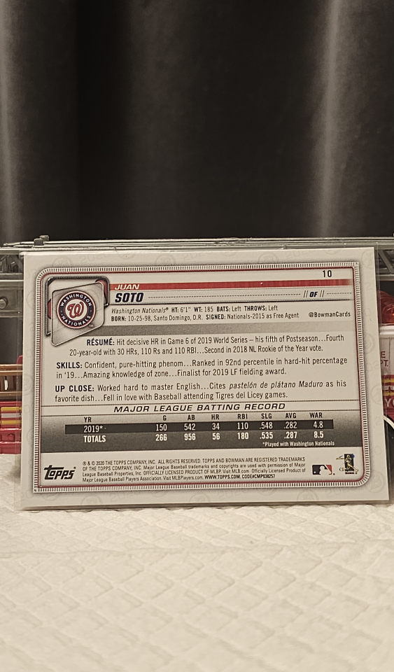 Juan Soto Baseball Card Topps - photo 2