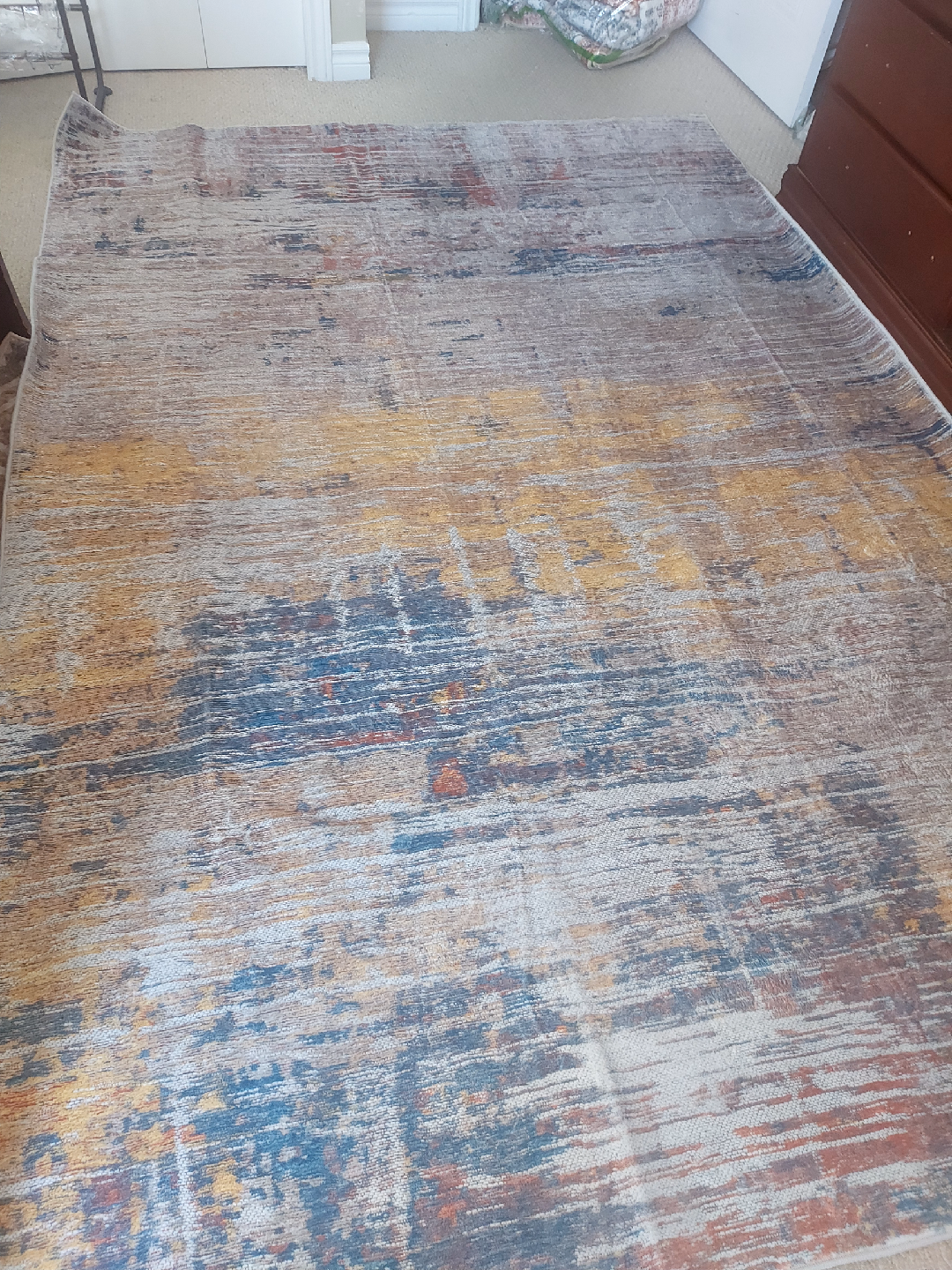 Area Rug 6ft ×9ft washable Wood Grain Pattern brand new - photo 3