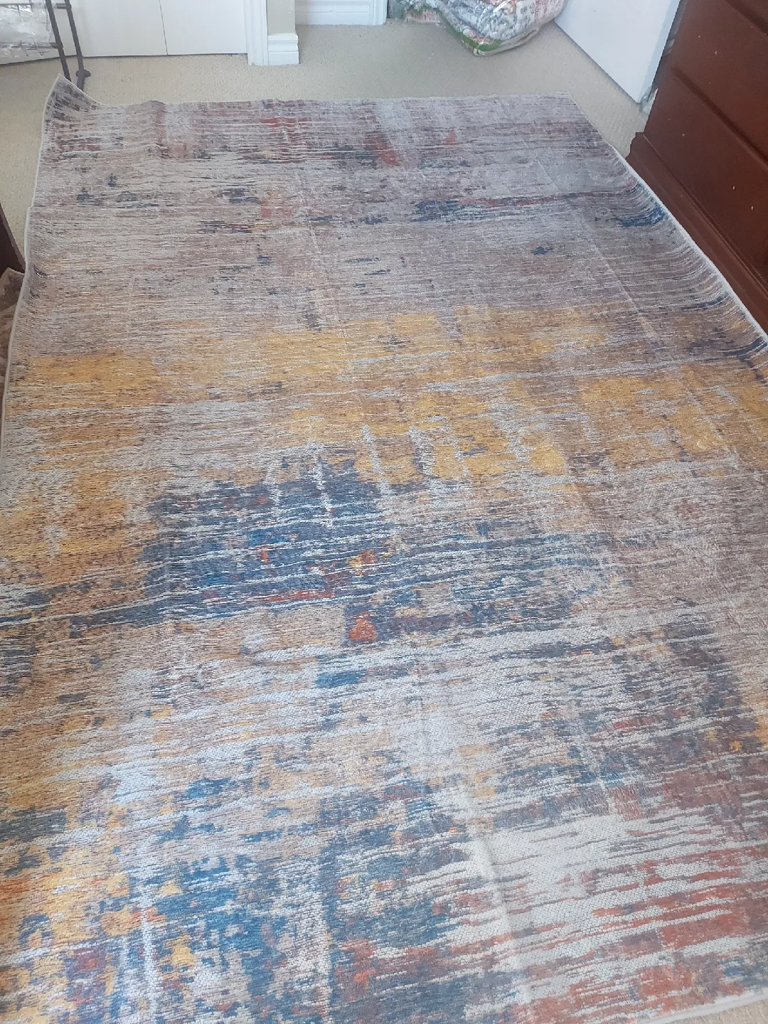 Area Rug 6ft ×9ft washable Wood Grain Pattern brand new image indicator(3)