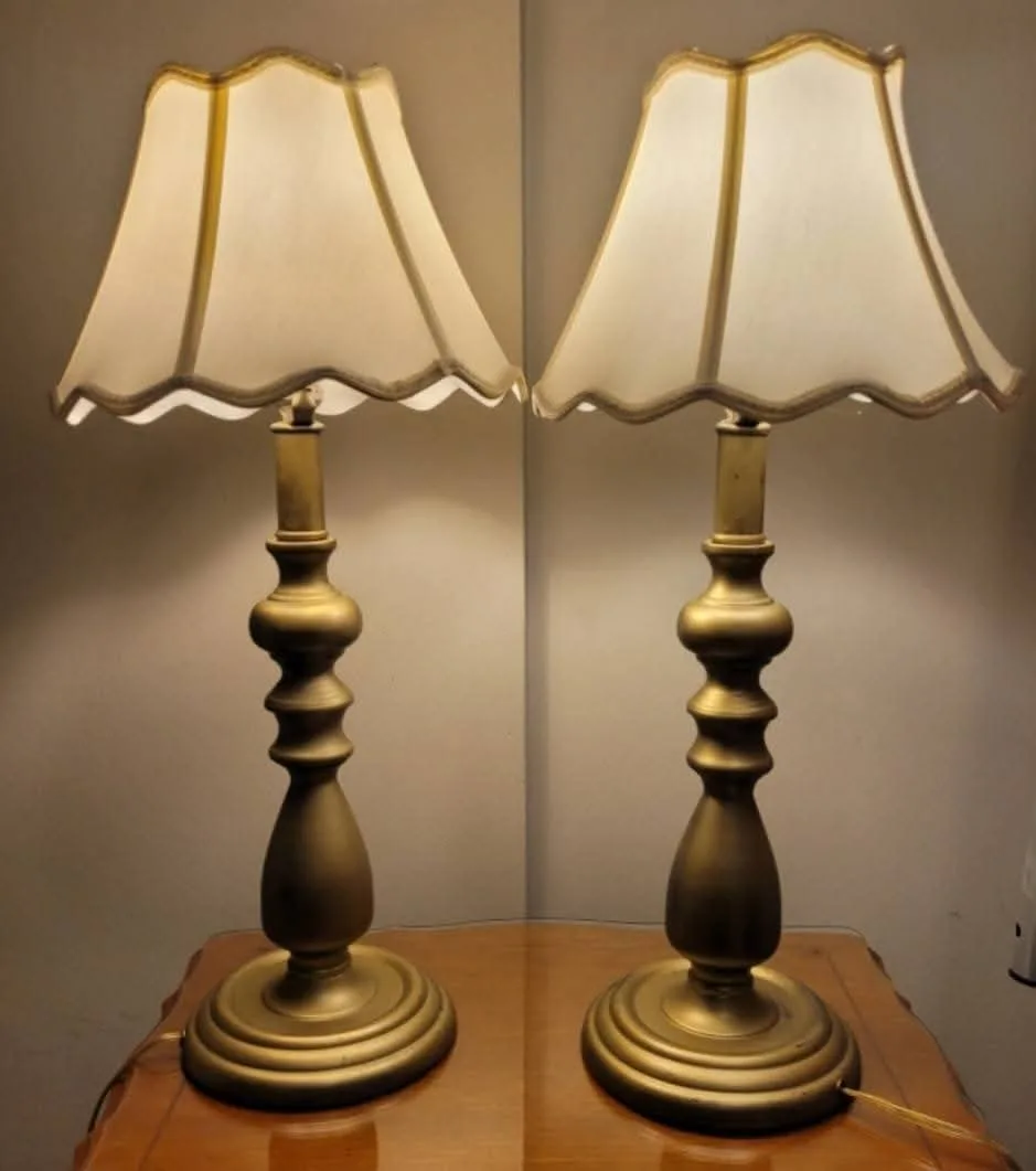 🥕  Pair of Gold Table Lamps thumbnail
