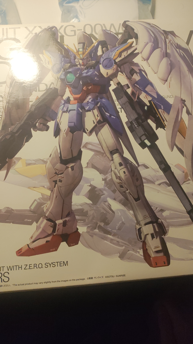 Two assembled gunpla models (Bandai & Kotobukiya)
