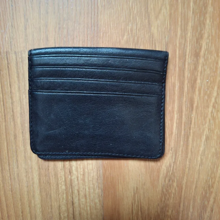 slim Black Leather Card Holder Wallet thumbnail