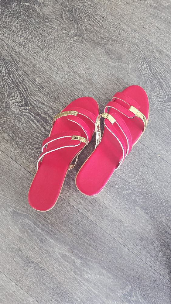 Red & Gold Sandals - Size 40