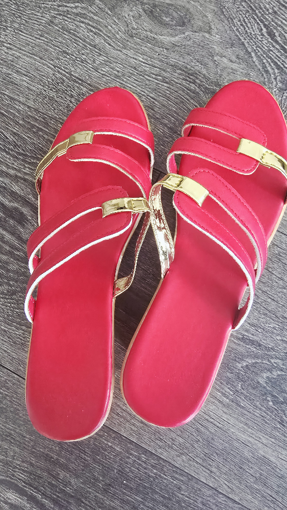 Red & Gold Sandals - Size 40 - photo 4