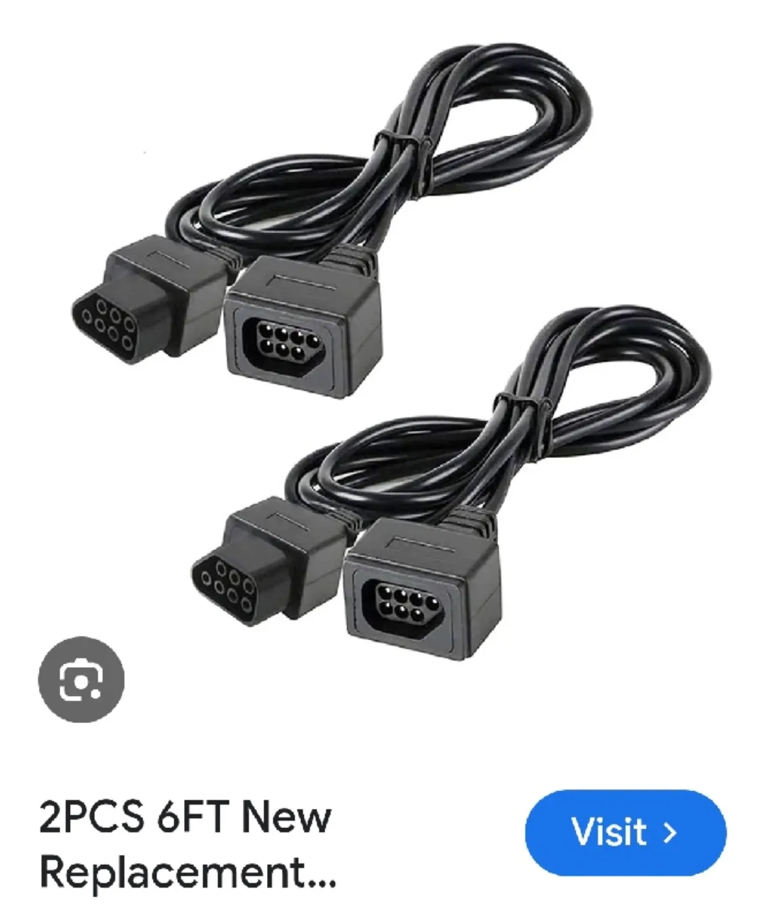 NEW 2 PCS 6 Feet Cables for Nintendo NES Extension image indicator(2)