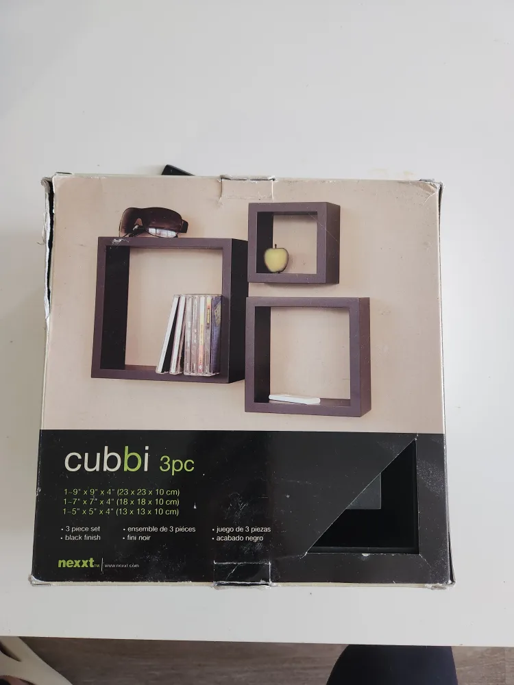 Nexxt Cubbi 3pc Floating Wall Shelves - Black Finish