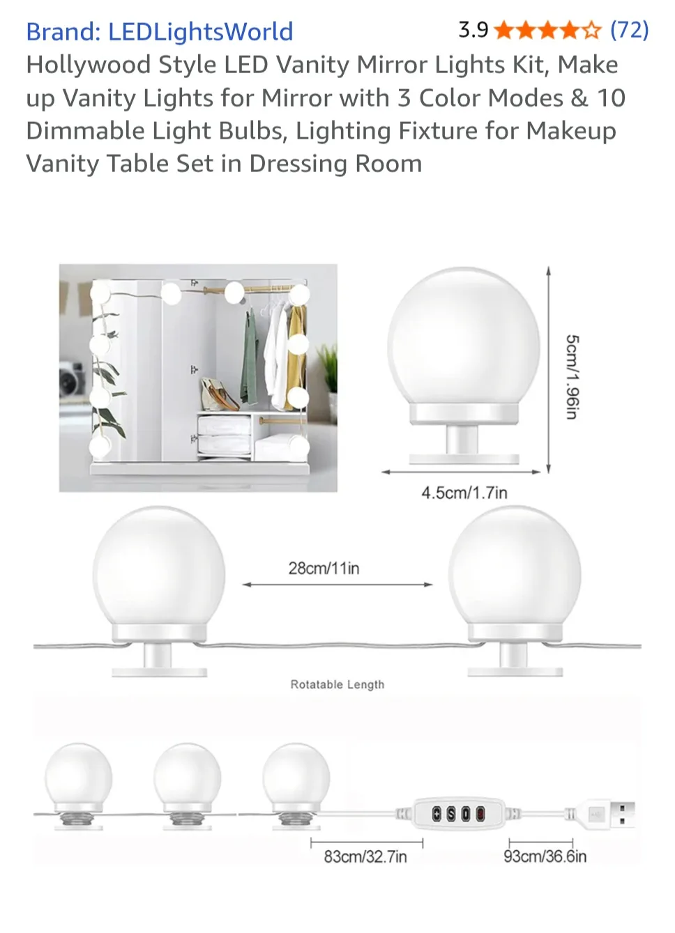 LEDLightsWorld Vanity Mirror Lights Kit image indicator(2)