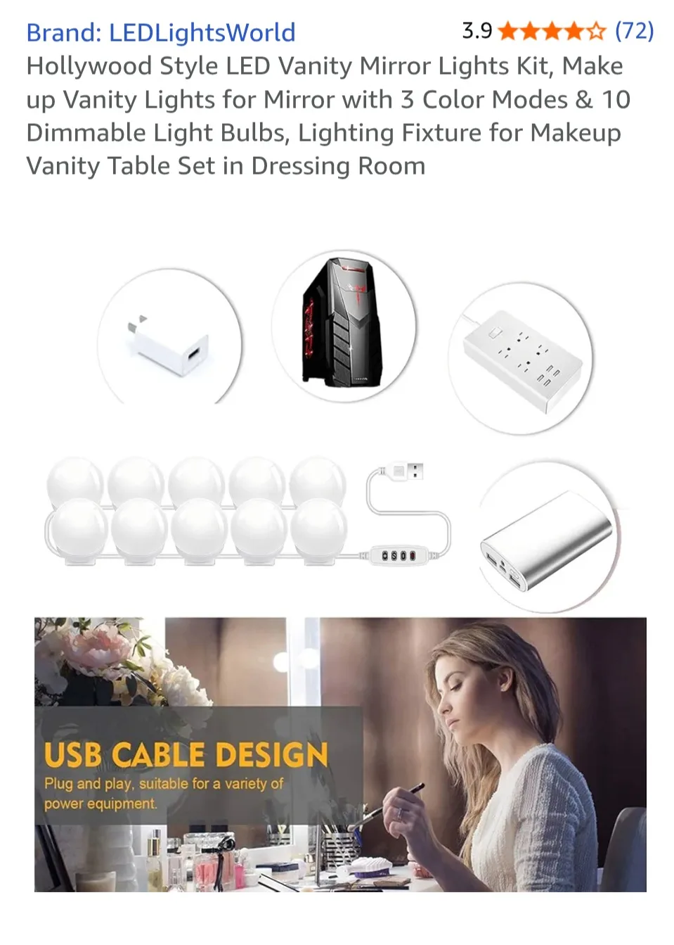 LEDLightsWorld Vanity Mirror Lights Kit image indicator(4)