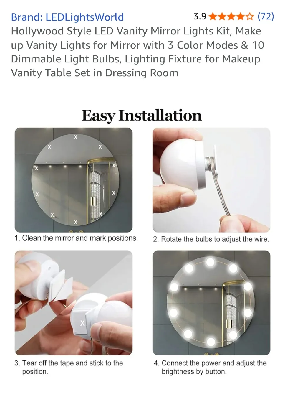 LEDLightsWorld Vanity Mirror Lights Kit image indicator(5)