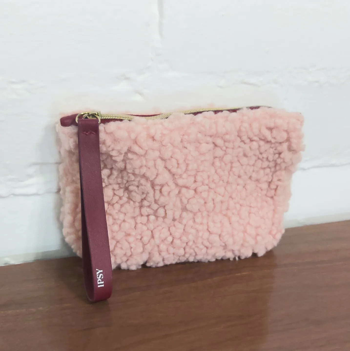 trade or $1! 🛍 IPSY teddy sherpa zip pouch or makeup bag image indicator(2)