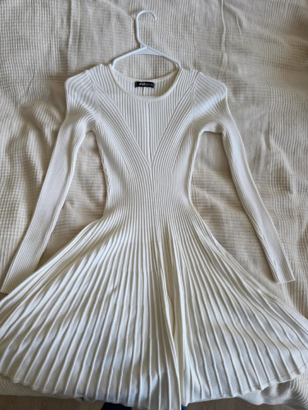 FB Sister White Ribbed Dress - XS thumbnail