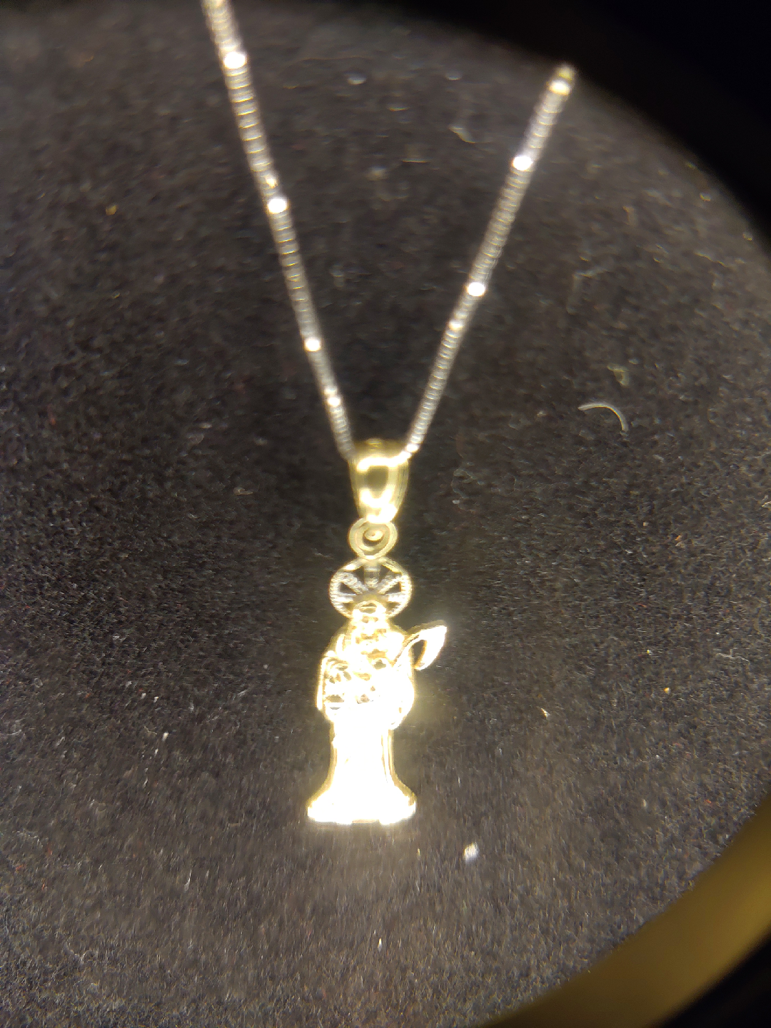Santa Muerte 14k Gold solid Necklace/charm - photo 3