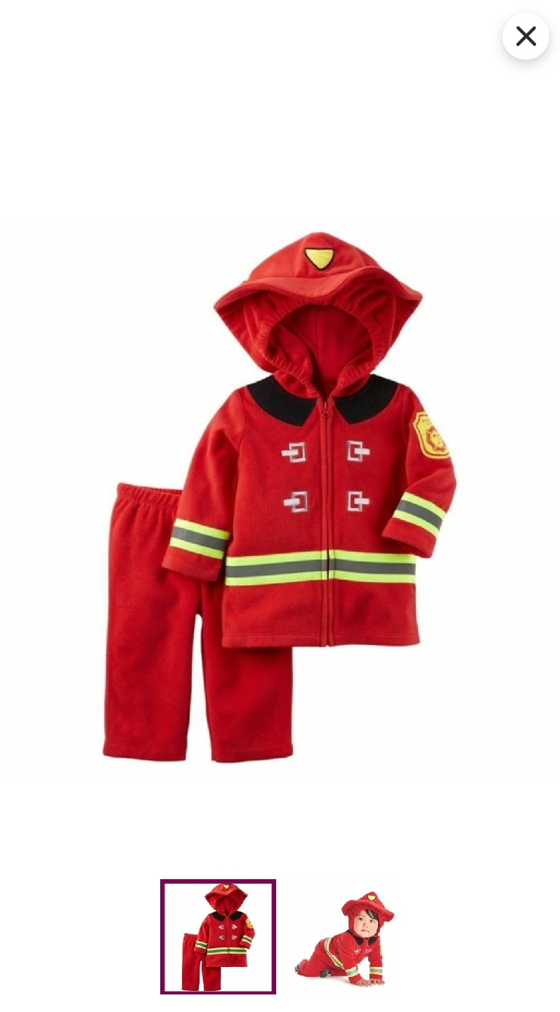Carter's Fire Fighter Fireman Baby Costume 6-9mos