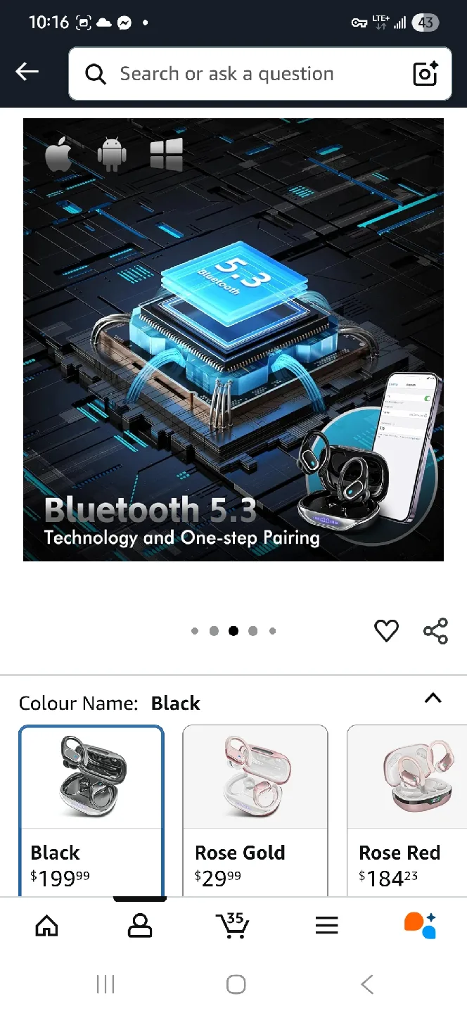 NEW Wireless Sport Earbuds Bluetooth 5.3 - Black 🎶 🎵 image indicator(3)