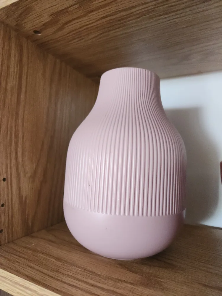 Pink Ribbed Vase