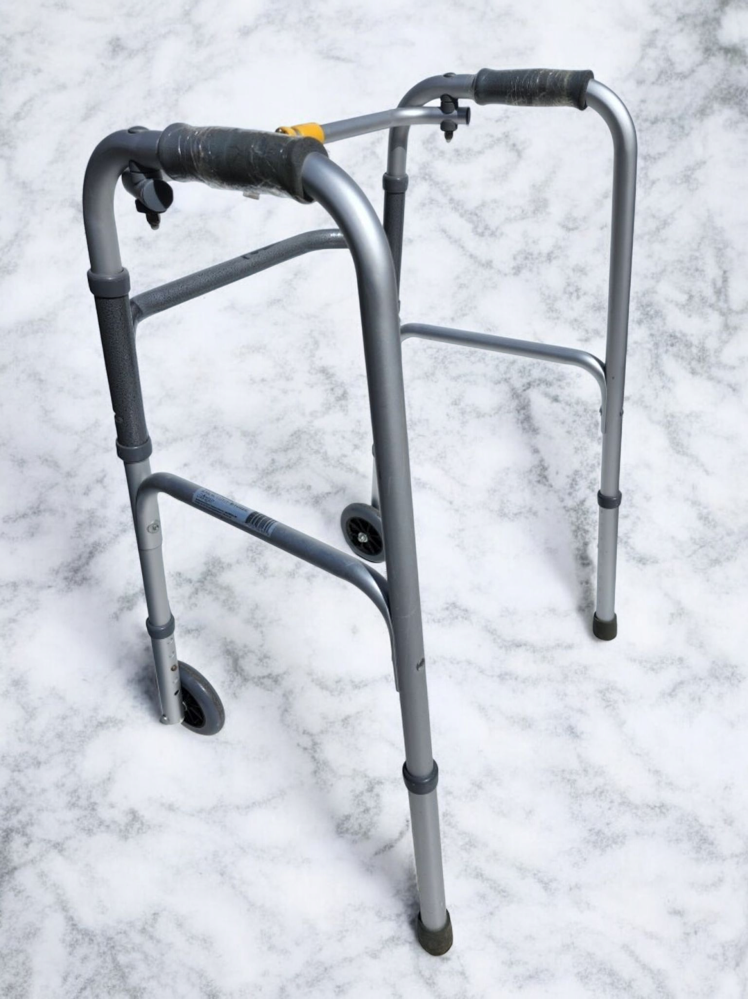 Deluxe Two Button Folding Walker with 5" Wheels - photo 3