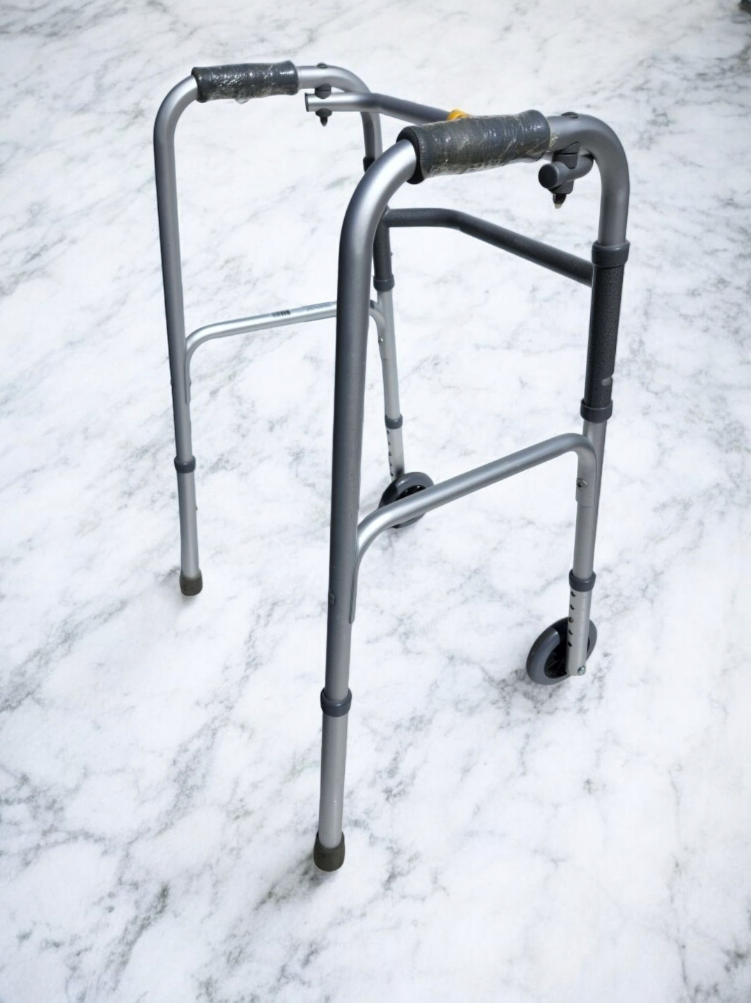 Deluxe Two Button Folding Walker with 5" Wheels - photo 4