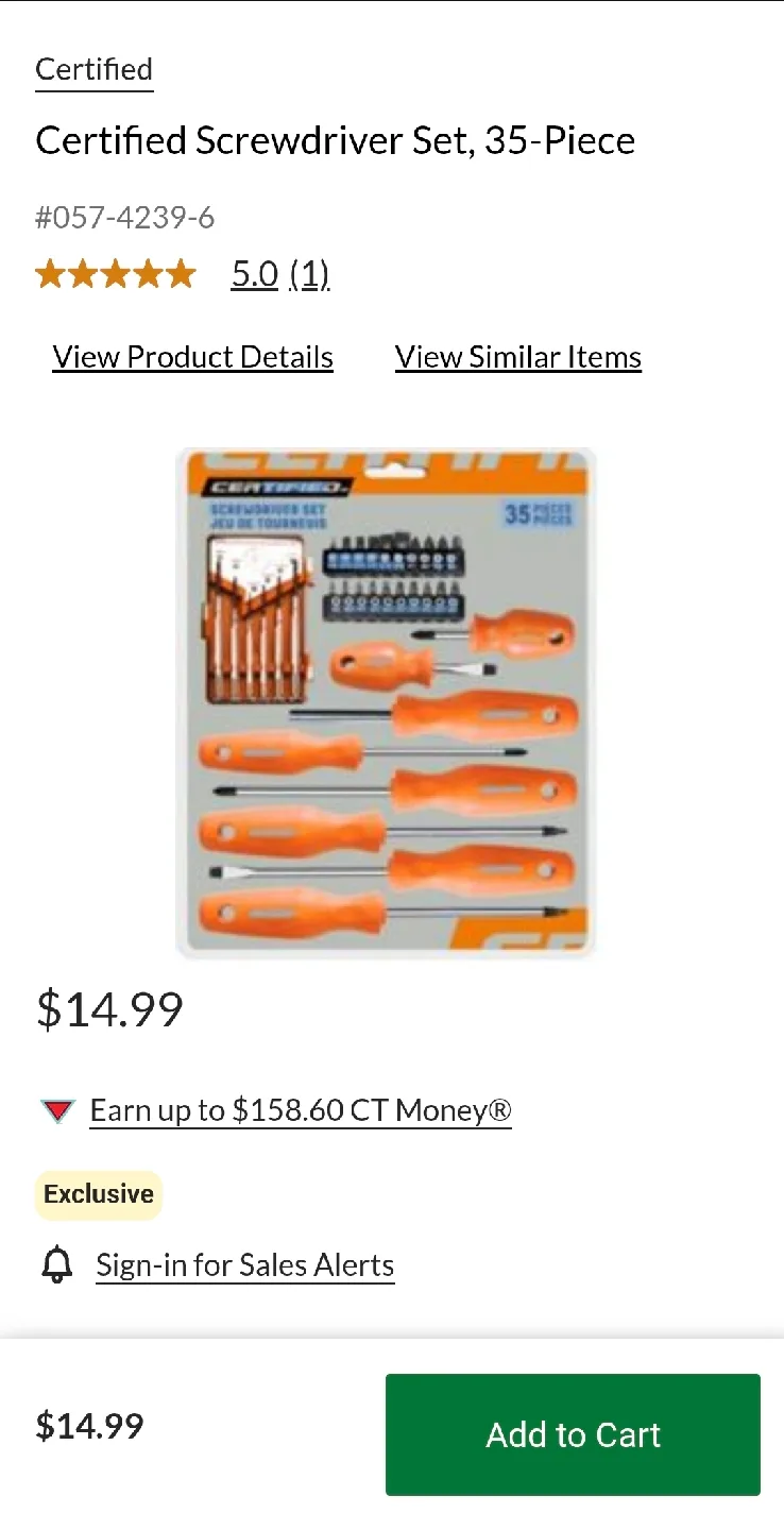 Brand New Certified Screwdriver Set, 35-Piece