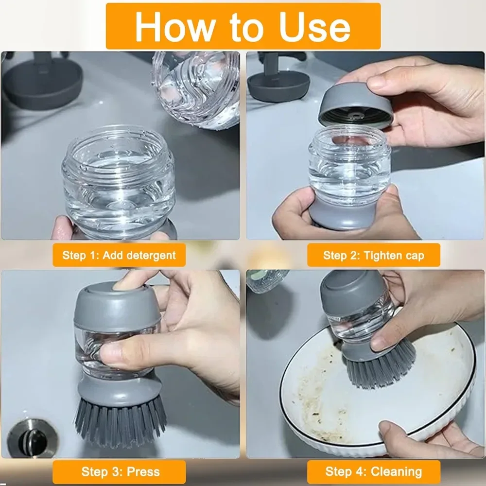 Dish Washing Brush with Soap Dispenser image indicator(9)