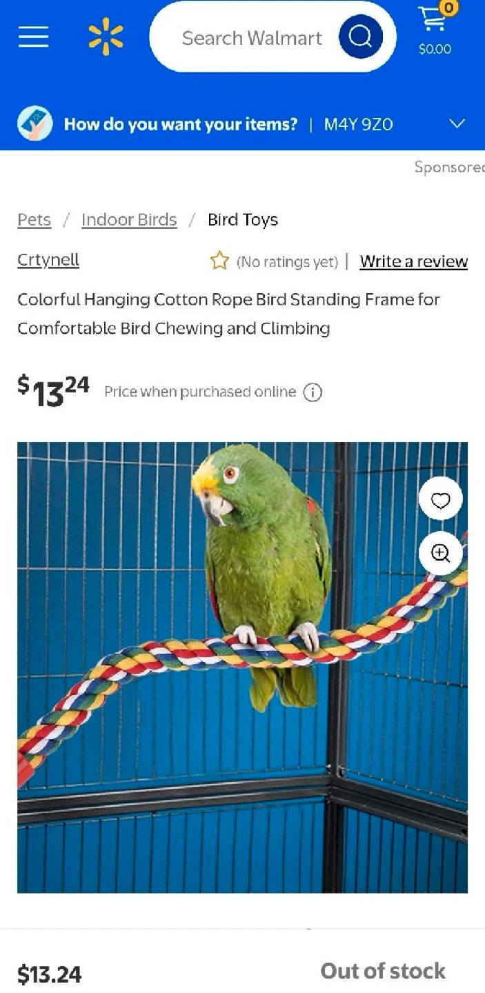 Bird Toy - Colorful Hanging Rope - photo 2