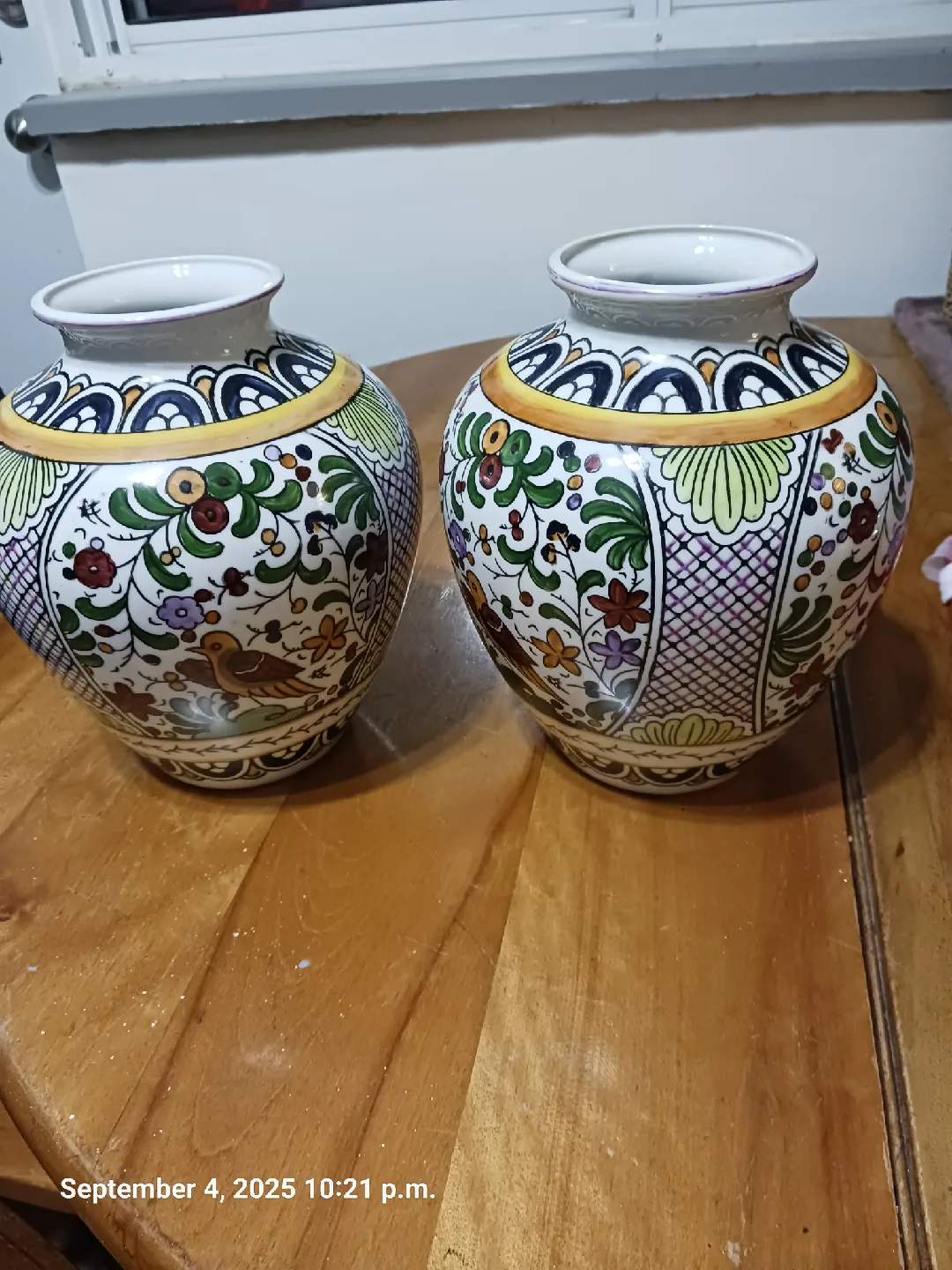 Pair of Hand-Painted Ceramic Vases thumbnail