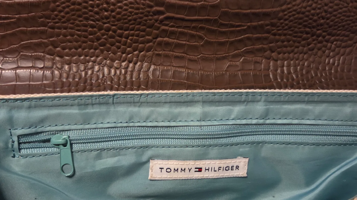 Tommy Hilfiger Brown Croc Embossed Bag image indicator(4)