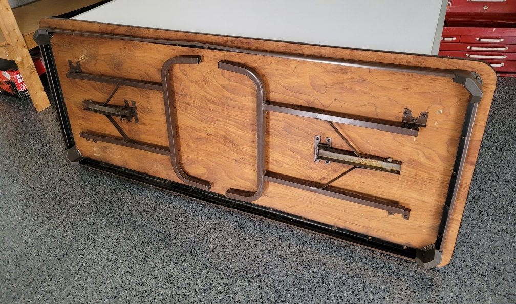 Heavy Duty Folding Table - Brown Wooden Veneer Top - photo 3