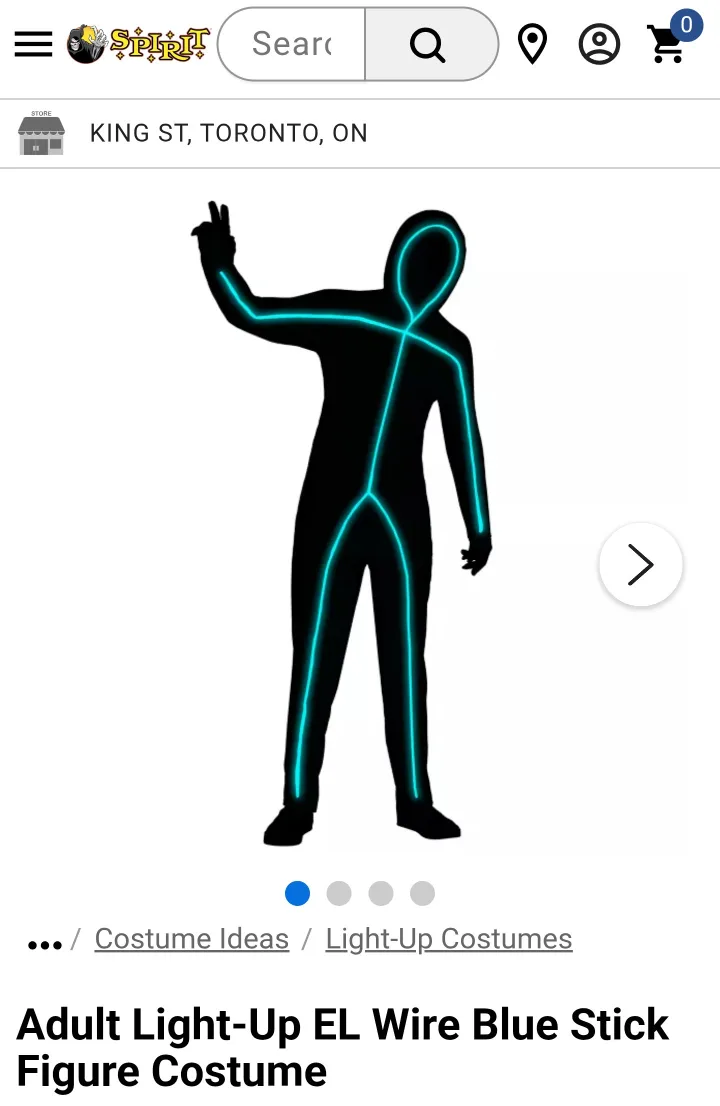 Adult Medium Light-Up EL Wire Blue Stick Figure Costume thumbnail