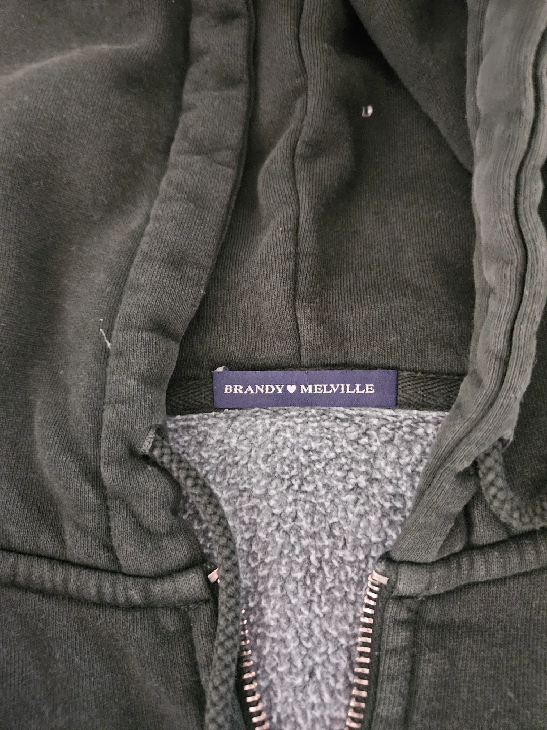 Brandy Melville Full Zip Hoodies - Grey & Green image indicator(2)