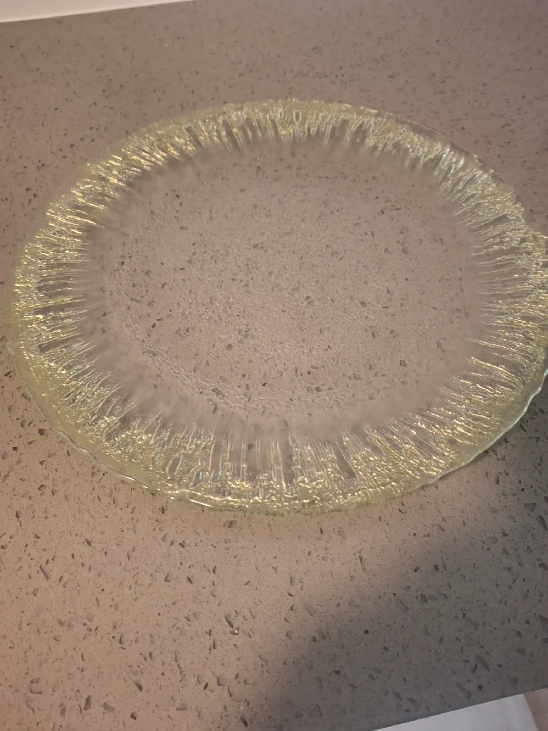 Glass Serving Platter with gold trim image indicator(3)