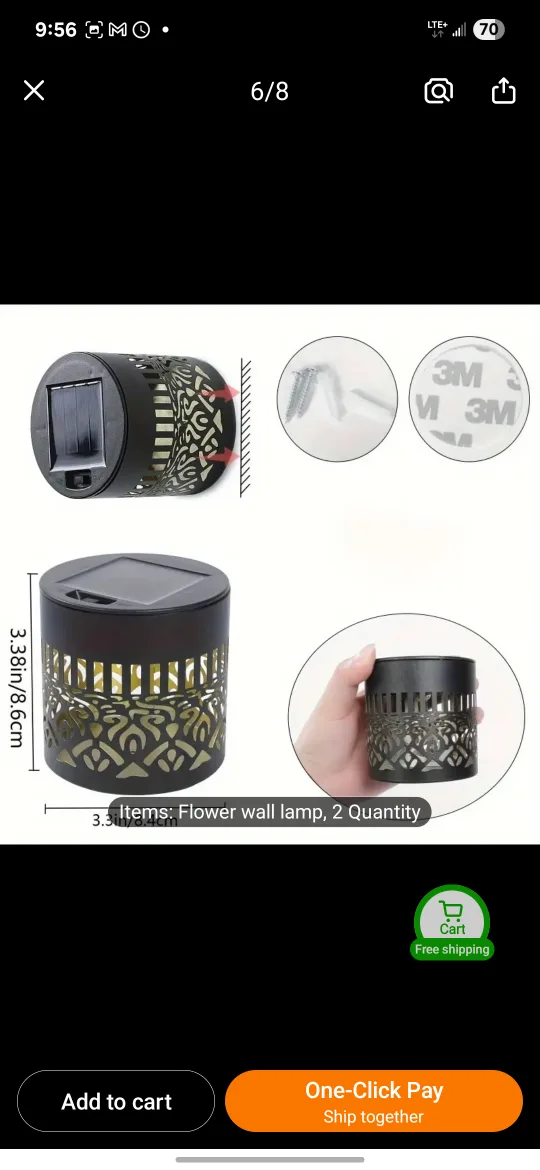 Lotus Pattern Solar Wall Light, pick Scarborough or oshawa image indicator(2)