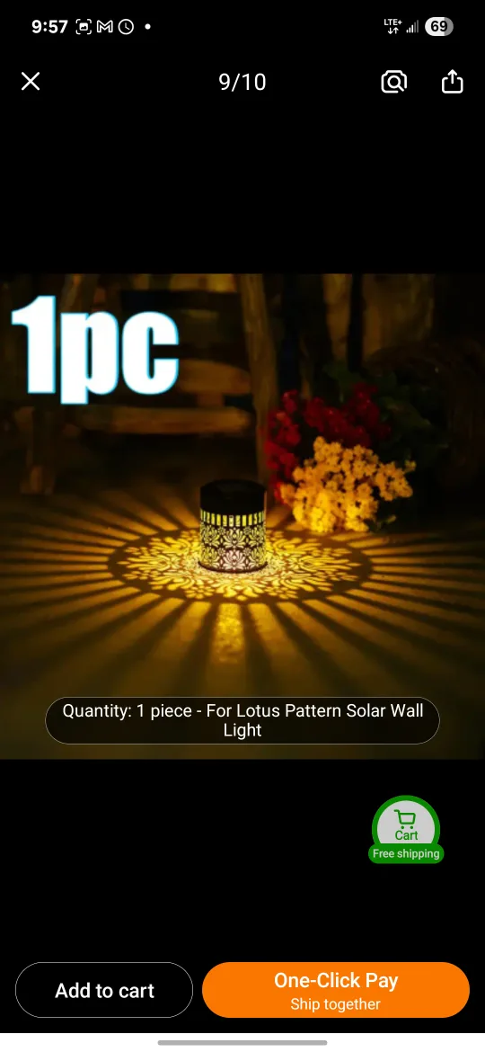 Lotus Pattern Solar Wall Light, pick Scarborough or oshawa image indicator(4)