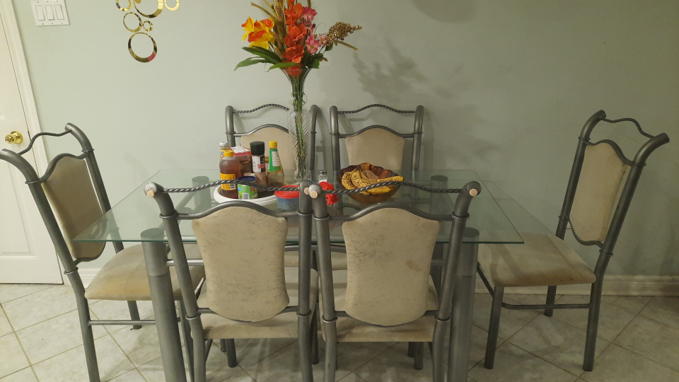 Glass Top Dining Table with 6 Chairs negotiable