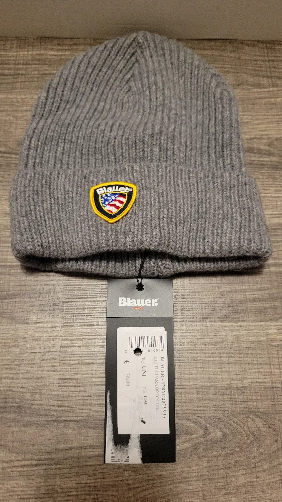 Blauer USA Gray Knit Beanie Hat thumbnail