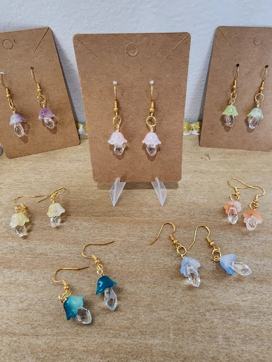Handmade Mushroom Dangle Earrings thumbnail