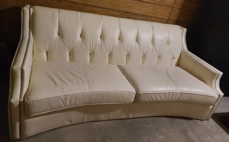 3 seat sofa with large square ottoman set thumbnail