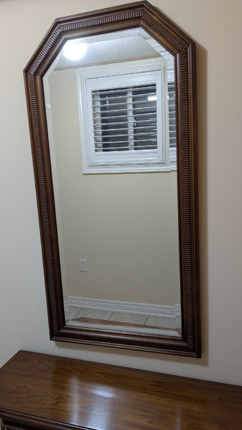 Wood Entryway Cabinet with Mirror - photo 2