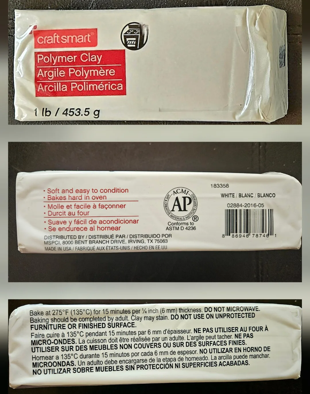 Craftsmart Polymer Clay - White, 1 lb ✨️ thumbnail