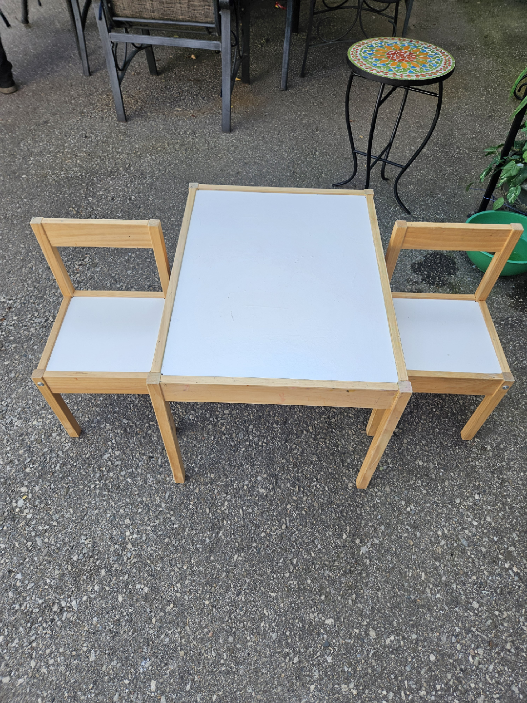 Kids Table and Chair Set - Wood & White - photo 4